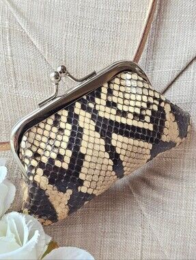 Vintage Coach Genuine Python Kisslock Coin Purse / Belt Bag / Mini Bag # 3549L